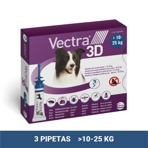 Vectra Pipettes Vermifuges 3D Pour Les Chiens De 10 à 25 Kg 4 Vectra Pipettes Vermifuges 3D Pour Les Chiens De 10 à 25 Kg – Image 2