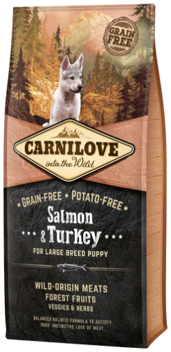 Carnilove Nourriture Naturelle Chiens Puppy Grande Race Saumon Et Dinde