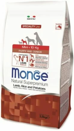 Monge Nourriture Naturelle Chiens NS Puppy & Junior Mini Agneau Et Riz