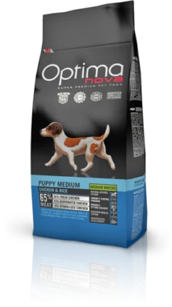 Optimanova Puppy Medium Poulet Et Riz -Miscota Soldes Boutique 126388 bag 03 2 g