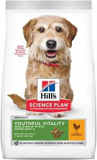 Hill's Science Plan Youthful Vitality Small & Mini Mature 7+ Au Poulet 3 Hill's Science Plan Youthful Vitality Small & Mini Mature 7+ Au Poulet