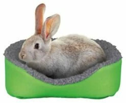 Trixie Lit Rembourré, 35x28 Cm, Gris/Vert/Peau De Mouton -Miscota Soldes Boutique 16174 trixie kleintierkuschelbett ca 30 x 27 cm 2 g