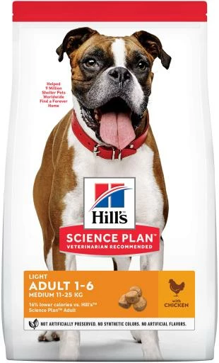 Hill's Science Plan Medium Adult Light Au Poulet 3 Hill's Science Plan Medium Adult Light Au Poulet