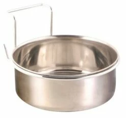 Trixie Auge/Abreuvoir Acier, Avec Crochet, 0,3 L, Ø 9,5 Cm