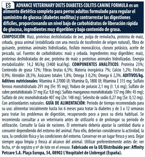 Advance Nourriture Diabète Et Colitis Canine 11 Advance Nourriture Diabète Et Colitis Canine – Image 9