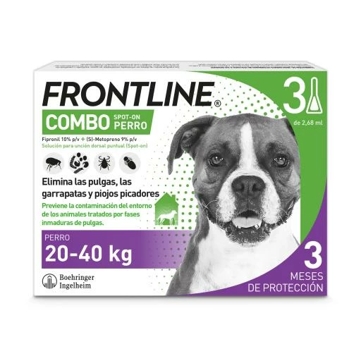 Frontline Pipettes Combo Spot On 20-40 Kg 3 Frontline Pipettes Combo Spot On 20-40 Kg