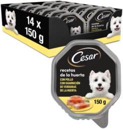 Lot 14 Cesar Nourriture Humide Recettes Pour Chiens Une Baignoire En Pâté -Miscota Soldes Boutique comida humeda perros recetas de la huerta en pate gelatina tarrina 7 g
