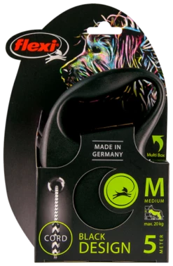 Flexi Design Noir Courroie De Lanière Noire -Miscota Soldes Boutique correa flexi black design m cordon 2 g 1