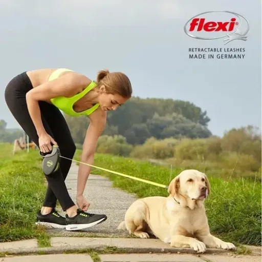 Flexi Laisse Géante Néon Sangle Jaune 4 Flexi Laisse Géante Néon Sangle Jaune – Image 2