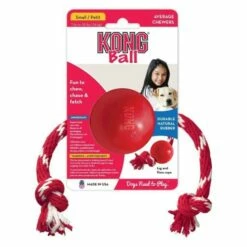 KONG Balle Avec Corde -Miscota Soldes Boutique kong ball 634fd24853cd0 g