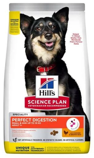 Hill's Science Plan Perfect Digestion Small & Mini Adult Au Poulet & Riz 3 Hill's Science Plan Perfect Digestion Small & Mini Adult Au Poulet & Riz